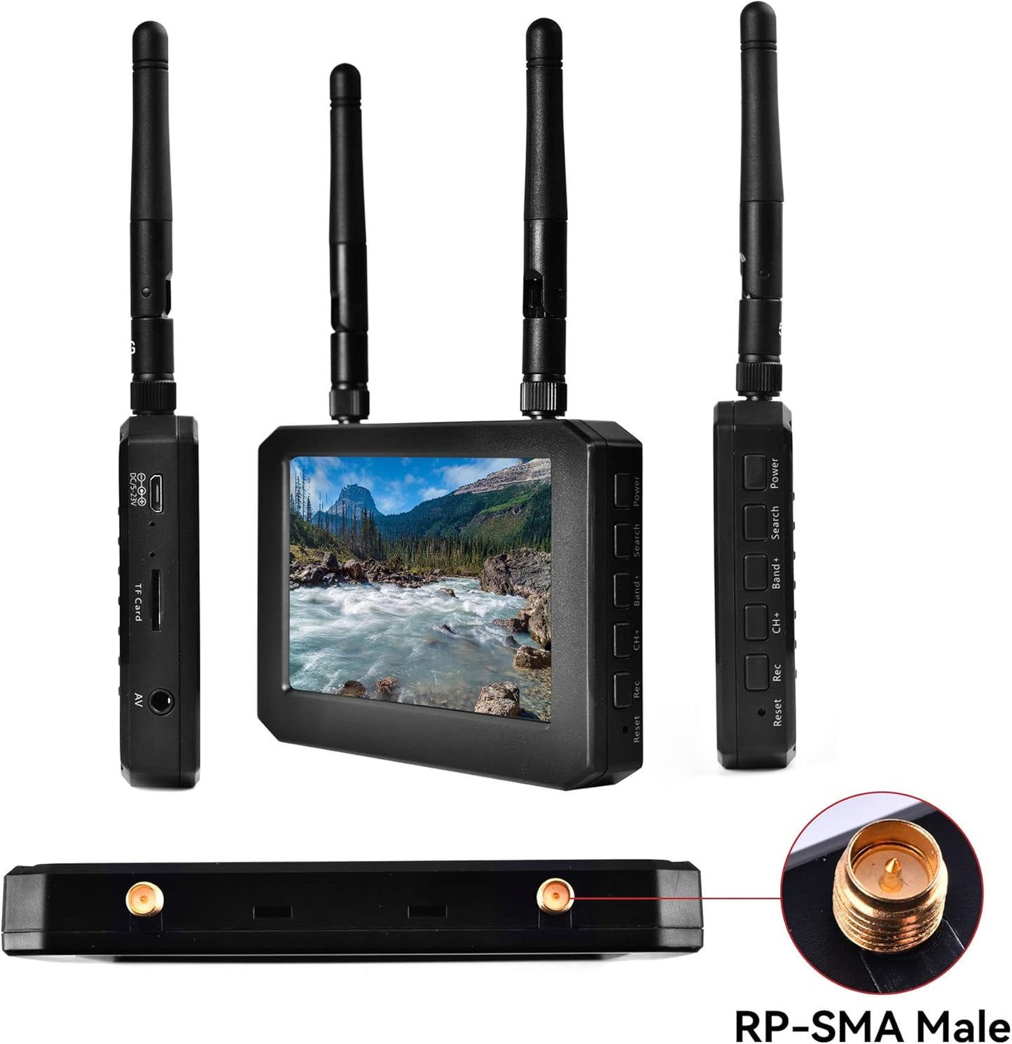 FPV Monitor for FPV Camera- 5.8Ghz 4.3" FPV Display Screen with DVR 40CH Receiver 800X480 IPS Display Built-In Battery for RC Hobby FPV Drone RC Car FPV VTX Goggles