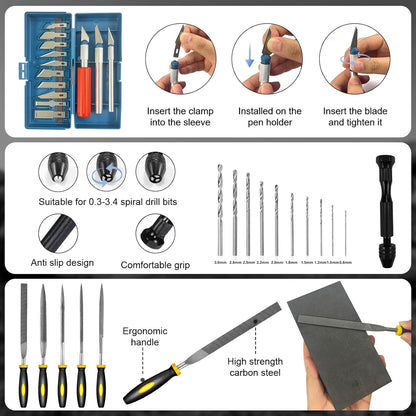 212Pcs 3D Printer Tool Kit with 3D Printer Accessories Bring Tool Box Includes Deburring Ideal for Disassembly Cleaning and Precision Machining Toolboxes