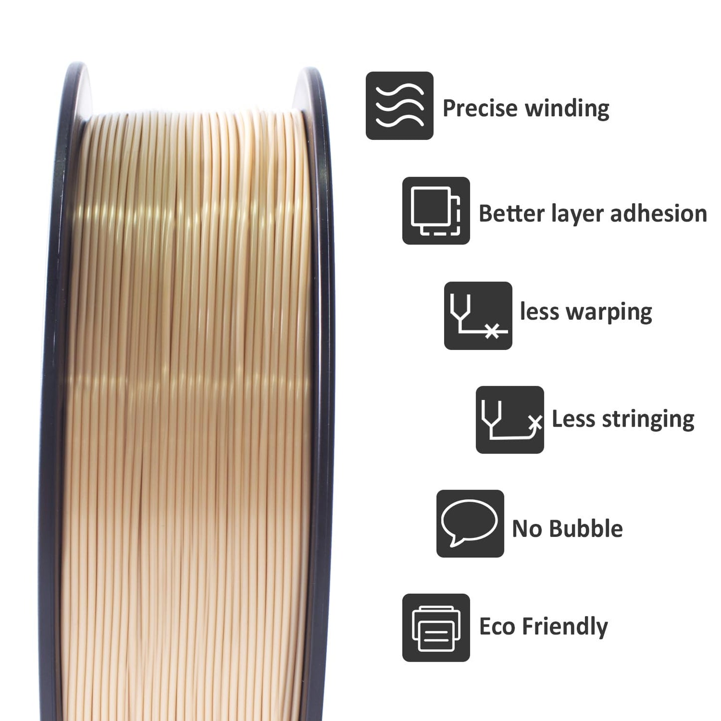 3D Printer Filament, Bone White Pla Filament, 1Kg(2.2Lbs) Spool, 1.75Mm Dimension Accuracy +/- 0.03Mm, 3D Printing Filament