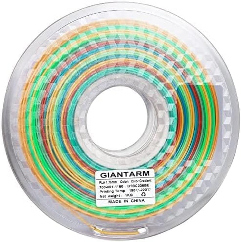 3D Printer Filament,1.75Mm Rainbow PLA Filament,Color Changing Filament 1Kg Spool (2.2Lbs),Muticolor Filament with Vacuum Packaging