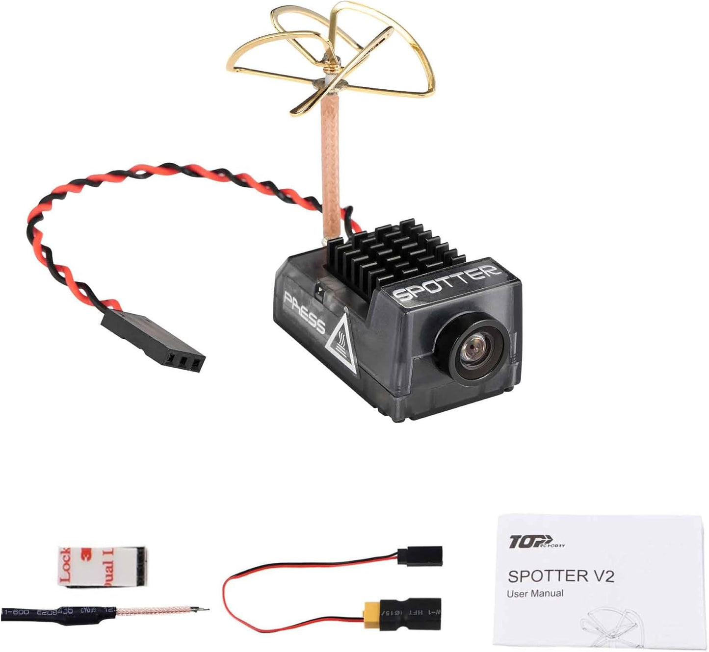 Spotter V2 FPV Camera and Transmitter Kit, 5.8G Micro AIO Cam, OSD, Integrated Mic, FOV170 Degree 700TVL, 40CH, 20MW-200MW Adjustable