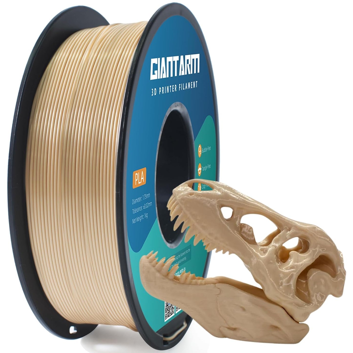 3D Printer Filament, Bone White Pla Filament, 1Kg(2.2Lbs) Spool, 1.75Mm Dimension Accuracy +/- 0.03Mm, 3D Printing Filament