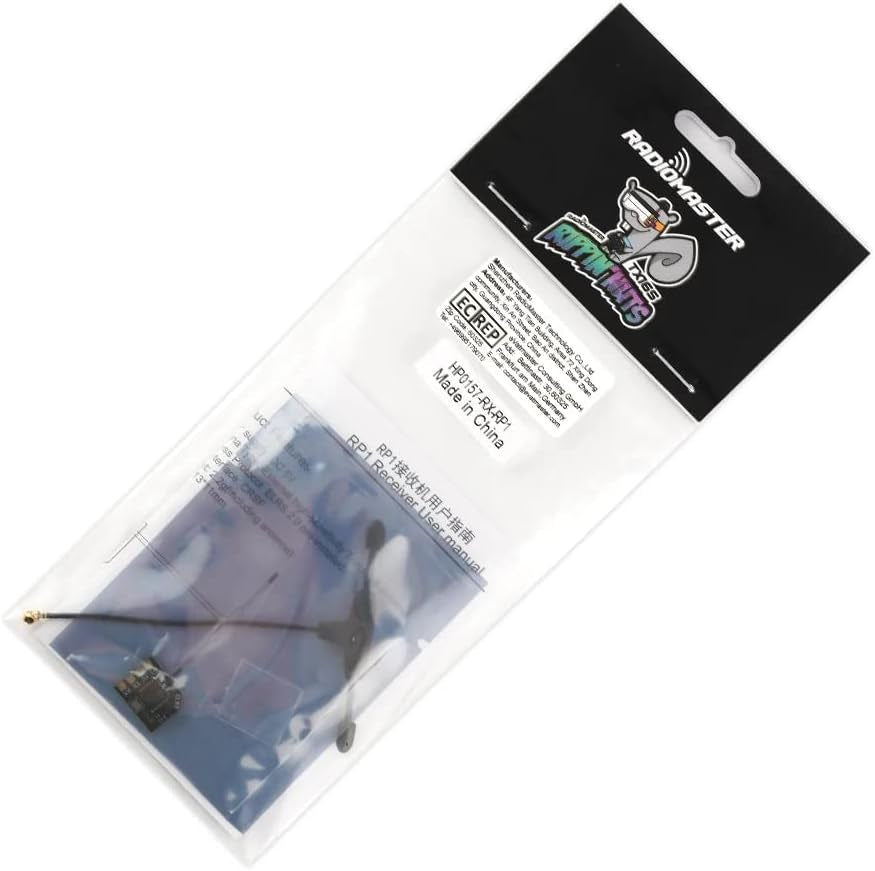 2.4Ghz RP1 ELRS FPV Receiver Expresslrs Nano Receiver Come with 65Mm UFL T Antenna for TX16S TX12 Zorro ELRS RC Transmitter