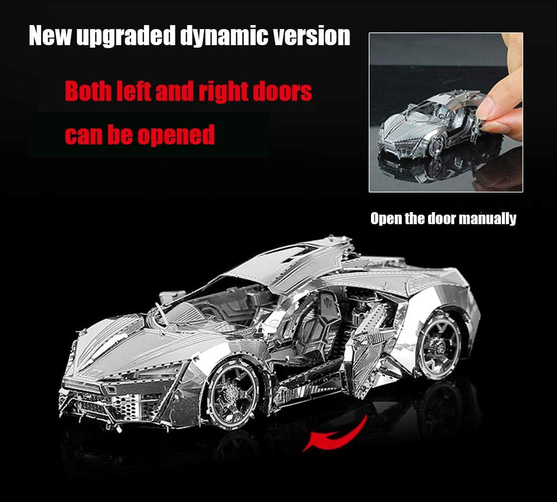 DIY 3D Car Metal Model Puzzle 3D Laser Cut Jigsaw Craft Kits 3D Metal Model Kit for Adults Birthday Gift Collection Brain Teaser Puzzles