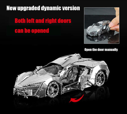 DIY 3D Car Metal Model Puzzle 3D Laser Cut Jigsaw Craft Kits 3D Metal Model Kit for Adults Birthday Gift Collection Brain Teaser Puzzles