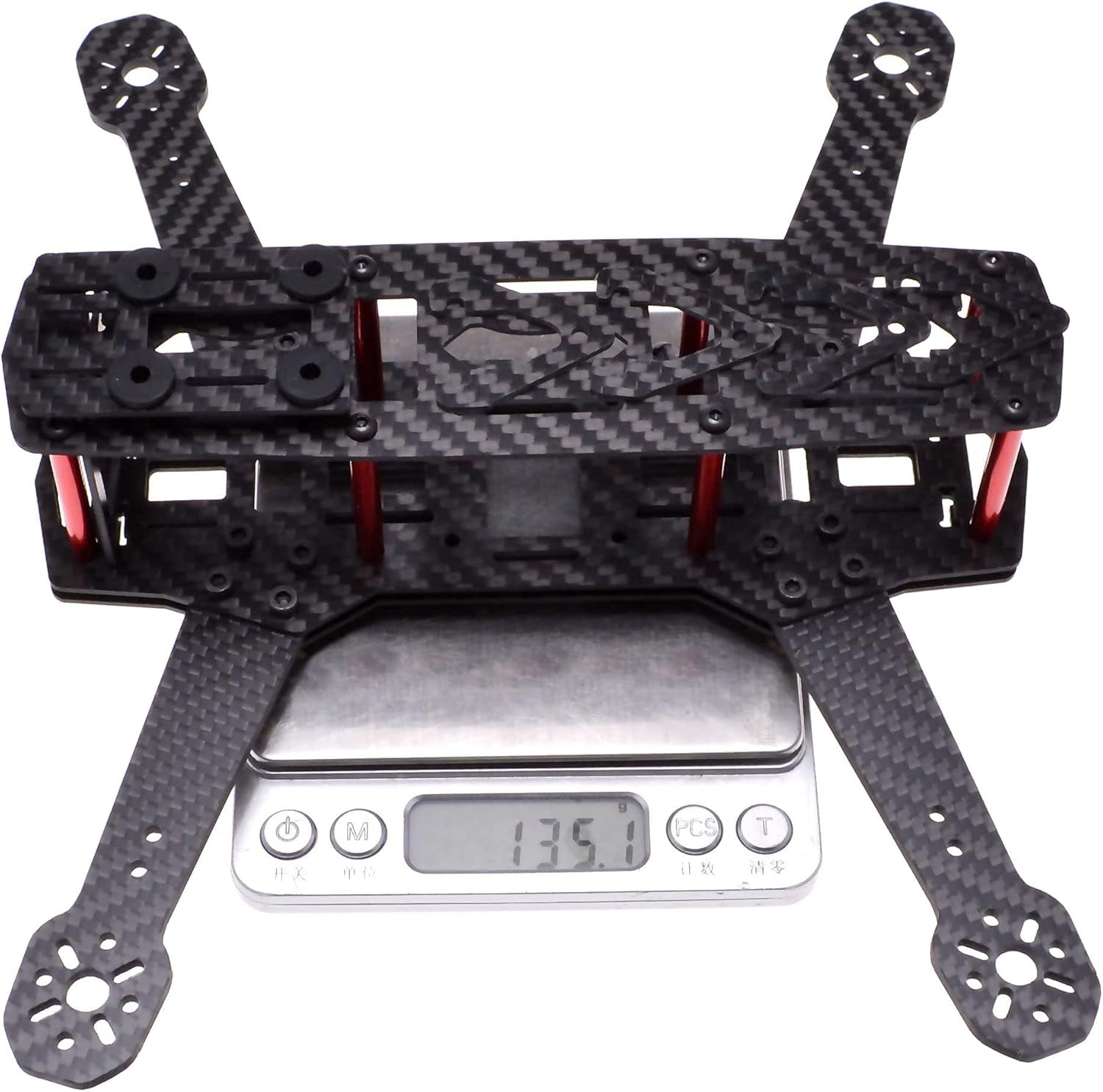 250Mm FPV Racing Drone Frame 5 Inch Carbon Fiber Quadcopter Frame Kit with 4Mm FPV Frame Arms+Lipo Battery Strap