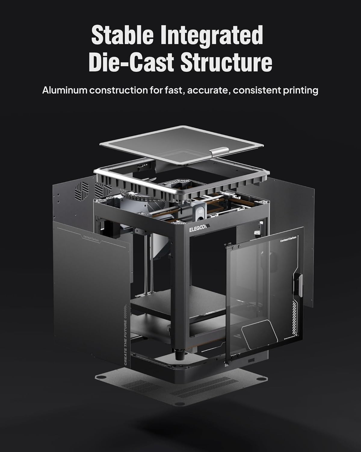 Centauri Carbon 3D Printer, Corexy 500Mm/S High Speed Printing with Auto Calibration, 320°C Nozzle and Built-In Camera, Ready to Print Out of the Box, 256X256X256Mm Printing Size