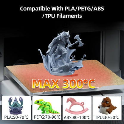 P1S PEI Sheet with QR Code for Bambu Lab P1P P1S A1 X1 X1C X1E,258X258Mm,Dual-Sided PEI Build Plate PLA PETG ABS Spring Steel Plate for Bambu Lab 3D Printer