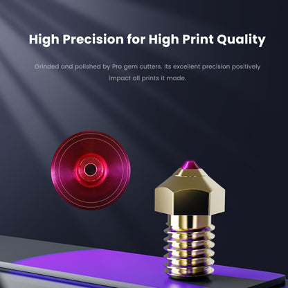 Ruby Nozzle 0.4Mm for Bambu Lab P1P / P1S / X1 / X1C 3D Printer Upgrade TZ2.0 Hotend, Hardened & Abrasion Resistant