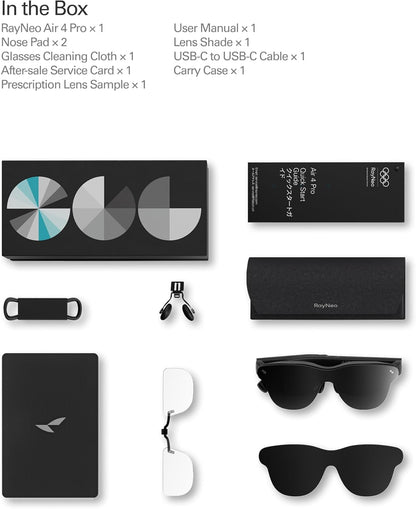 Air 4 Pro AR/XR Glasses - 201" HDR10 Video Display, Vision 4000 Chip, Audio by Bang & Olufsen, 3D Movies & Gaming Smart Glasses for Iphone 17,16,15/Android/Switch 2/Mac/Ps4/5-4 Pro