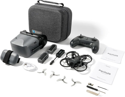 Aquila20 FPV Kit Aquila20 Whoop Drone Literadio 4 SE Radio Transmitter VR04 FPV Goggles Supported 3 Modes 2S Power System FPV Drone Advanced RTF Indoor Outdoor