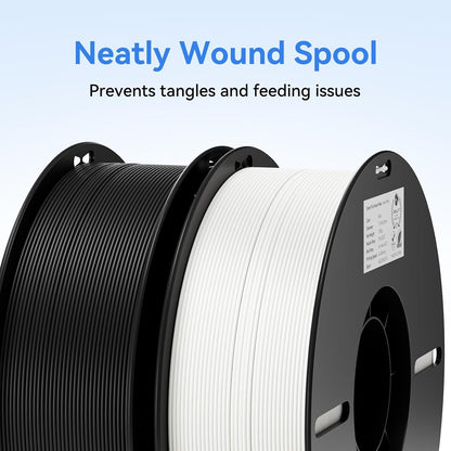 2Kg Black & White PLA 1.75Mm Filament Bundle for 3D Printing with No-Tangling Strong Bonding and Overhang Performance, Accuracy +/- 0.02Mm