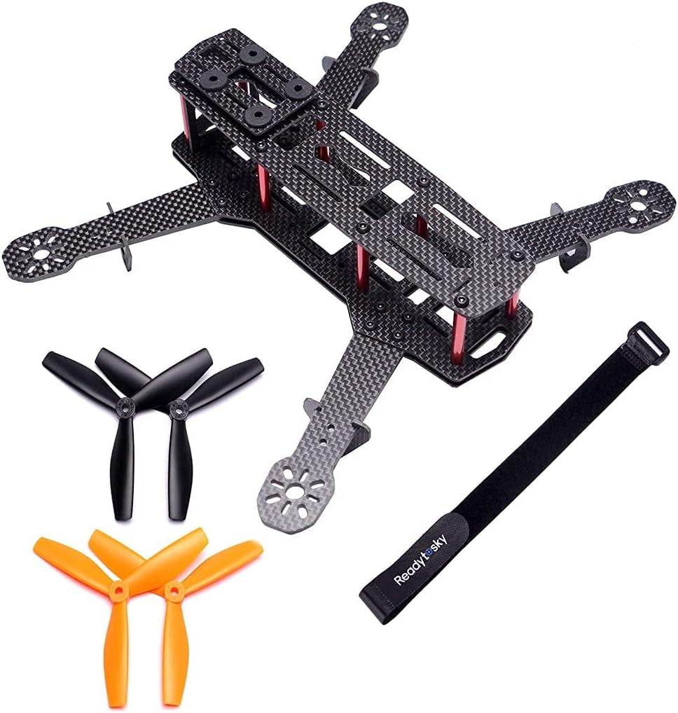 250Mm FPV Racing Drone Frame 5 Inch Carbon Fiber Quadcopter Frame Kit with 4Mm FPV Frame Arms+Lipo Battery Strap
