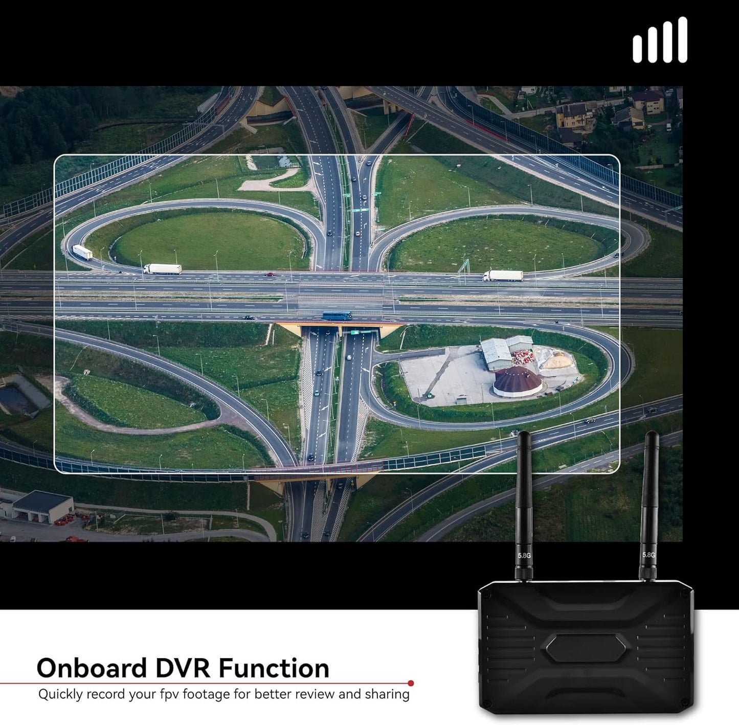 FPV Monitor for FPV Camera- 5.8Ghz 4.3" FPV Display Screen with DVR 40CH Receiver 800X480 IPS Display Built-In Battery for RC Hobby FPV Drone RC Car FPV VTX Goggles