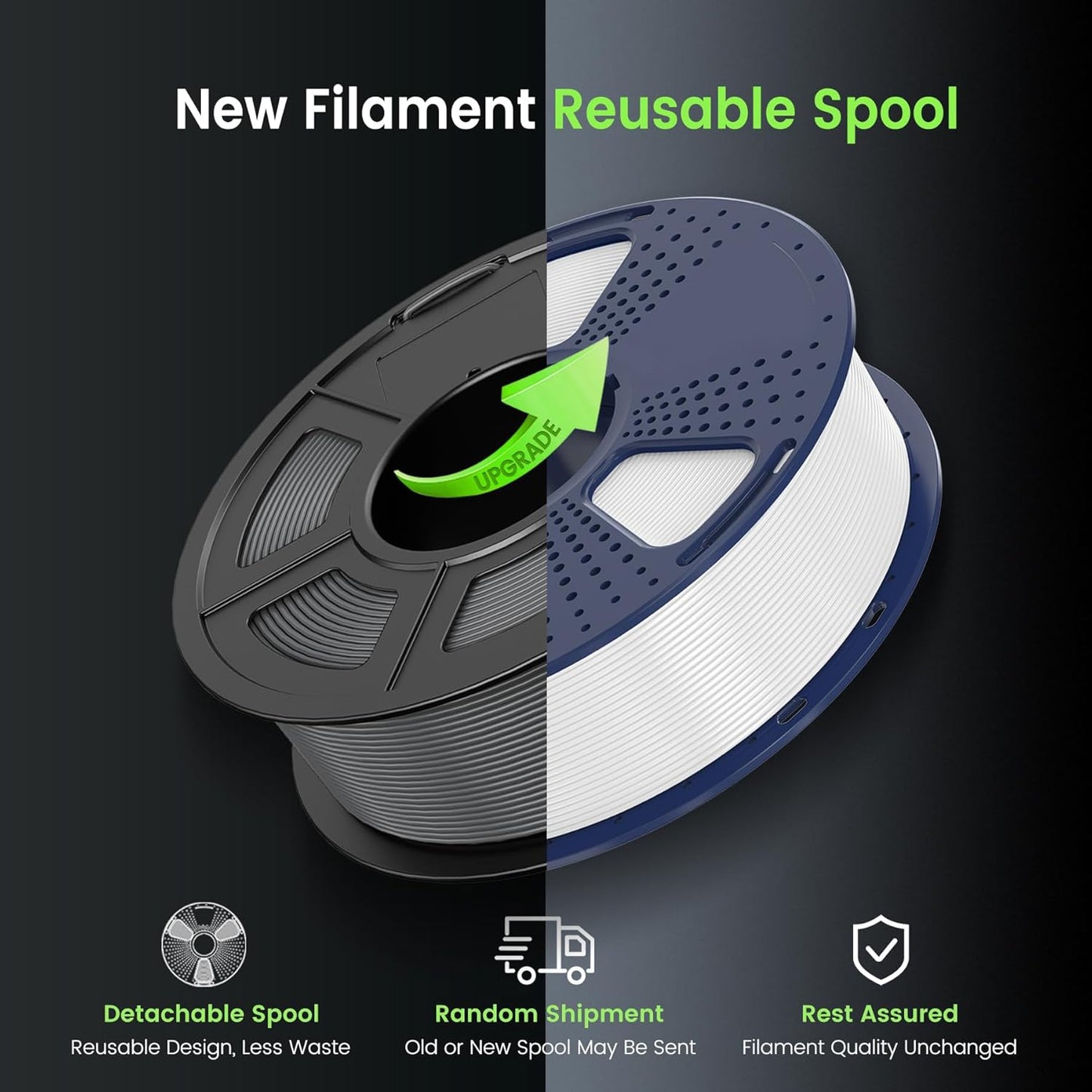 3D Printer Filament PLA plus 1.75Mm 2KG,  Neatly Wound PLA Filament 1.75Mm PRO, PLA+ Filament for Most FDM 3D Printer, Dimensional Accuracy +/- 0.02 Mm, 1 Kg Spool, 2 Packs, Black+White