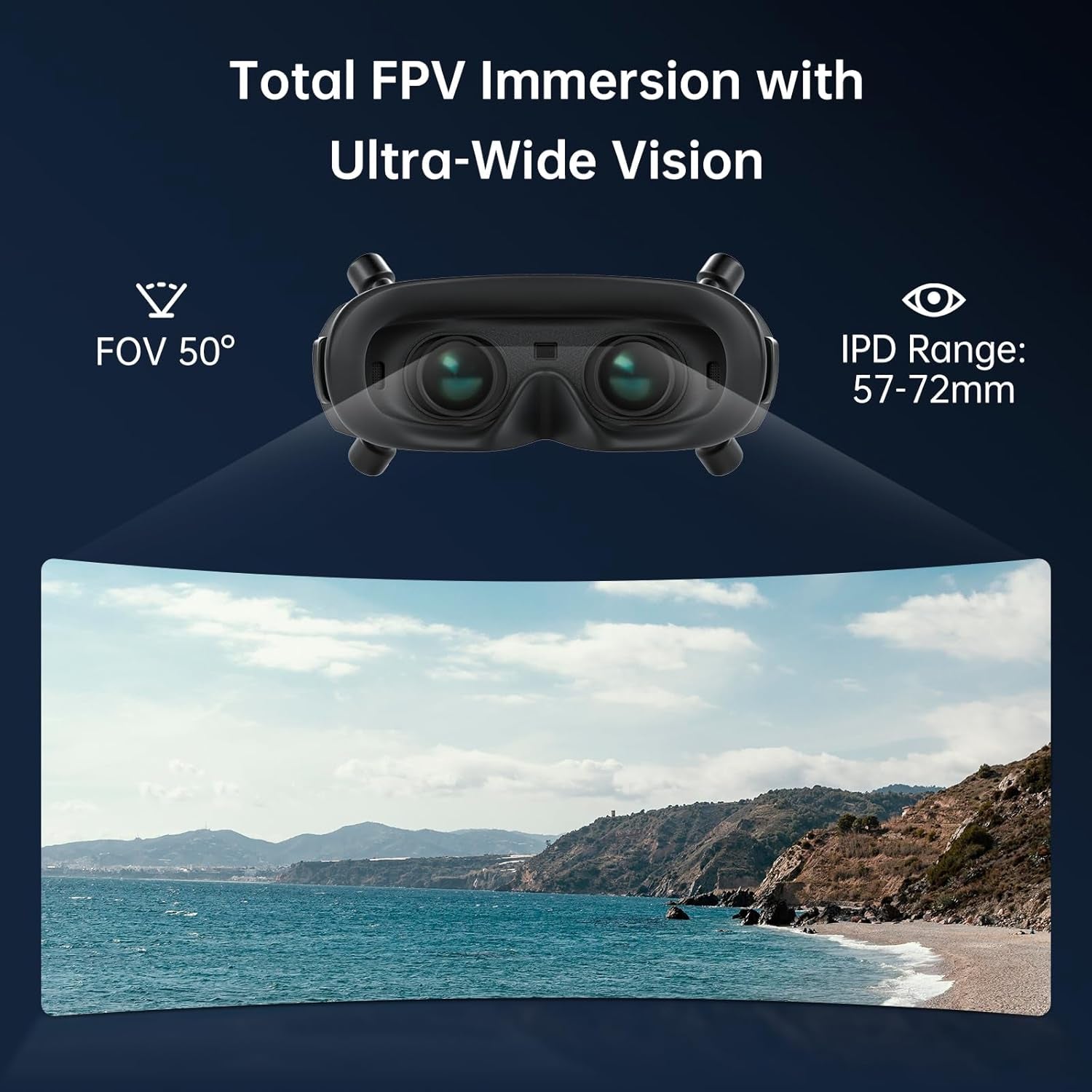 Walksnail Avatar HD FPV Goggles X – 1080P Ultra-Wide Screen, 50° FOV, Head Tracking, Immersive Flight Experience, HDMI/AV Input, Compatible FPV Drone Goggles for All Walksnail VTX Kits