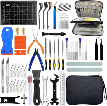91PCS 3D Printer Tools Kit, 3D Printing Tool Set with Nozzle Cleaning, Removal, Deburring, Finishing Tools, Complete Post-Processing Tool Kit for 3D Printers for FDM & SLA Printers