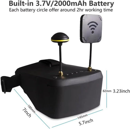 EV800D FPV Goggles with DVR 5.8G 40CH 5 Inch 800X480 Build in Antenna Battery for Analog FPV Camera and Transmitter FPV Drone RC Car