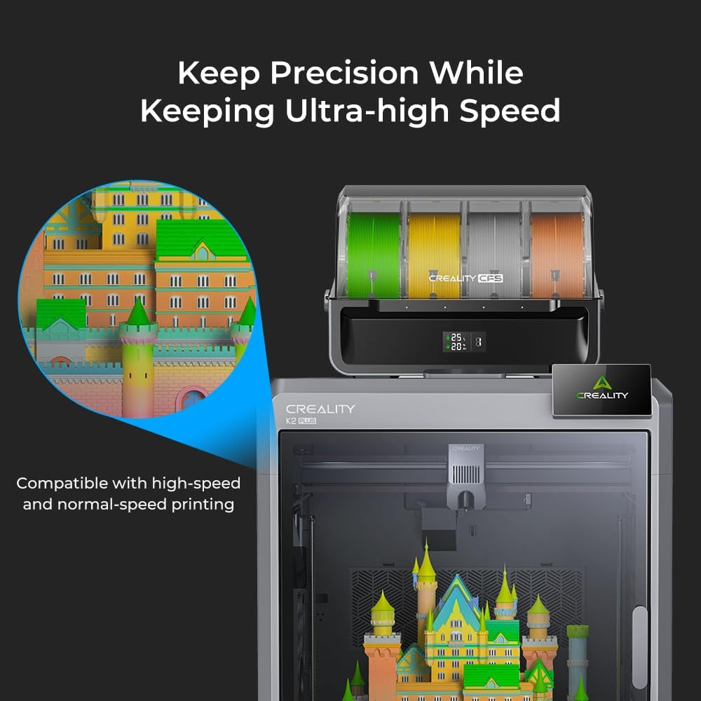 Hyper PLA Filament 1.75Mm, RFID 3D Printer Filament PLA for High Speed 30-600Mm/S, 1Kg(2.2Lbs)/Spool Filament Support CFS, Fits for K2 plus Combo and Most 3D Printers (Black)