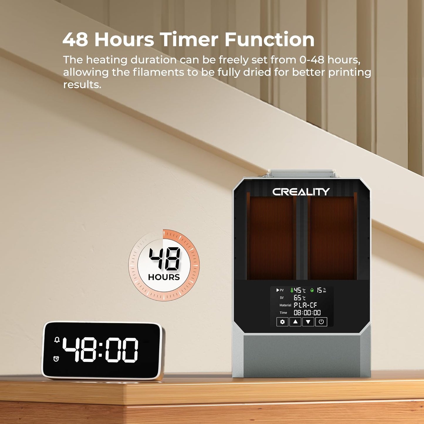 Filament Dryer Box,Dual-Spool  Space Pi Filament Dryer plus with 360° Fast Heating & PTC Heater,4" Touch Screen,Compatible Pla,Silk Pla,Abs,Petg,Tpu,Nylon,Asa,Pc,Pa & More