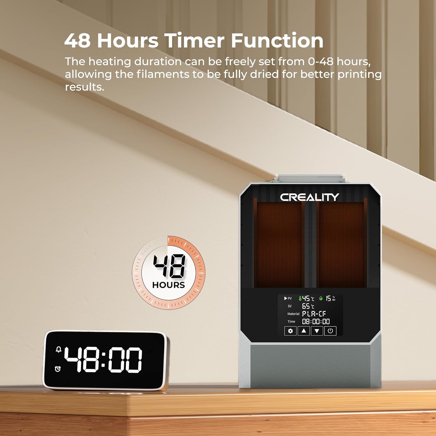 Filament Dryer Box,Dual-Spool  Space Pi Filament Dryer plus with 360° Fast Heating & PTC Heater,4" Touch Screen,Compatible Pla,Silk Pla,Abs,Petg,Tpu,Nylon,Asa,Pc,Pa & More