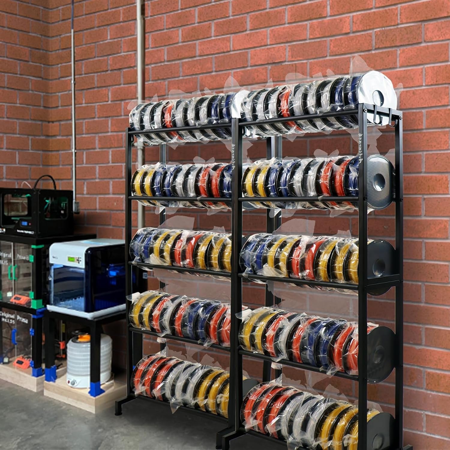 3D Printer Filament Rack, Heavy Duty Storage Shelves for 3D Printing Filaments, 5 Tier Large Capacity Filament Storage for 3D Printing Business
