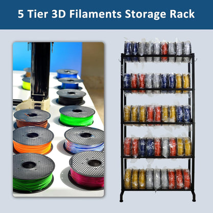 3D Printer Filament Rack, Heavy Duty Storage Shelves for 3D Printing Filaments, 5 Tier Large Capacity Filament Storage for 3D Printing Business