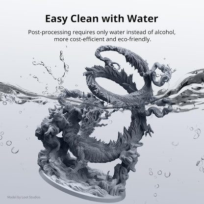 Water Washable 3D Printer Resin 2.0, 405Nm High Precision 3D Resin, Low Shrinkage Photopolymer Resin for 4K/8K/12K Capable LCD DLP Resin 3D Printer (Grey + Grey, 2000G)