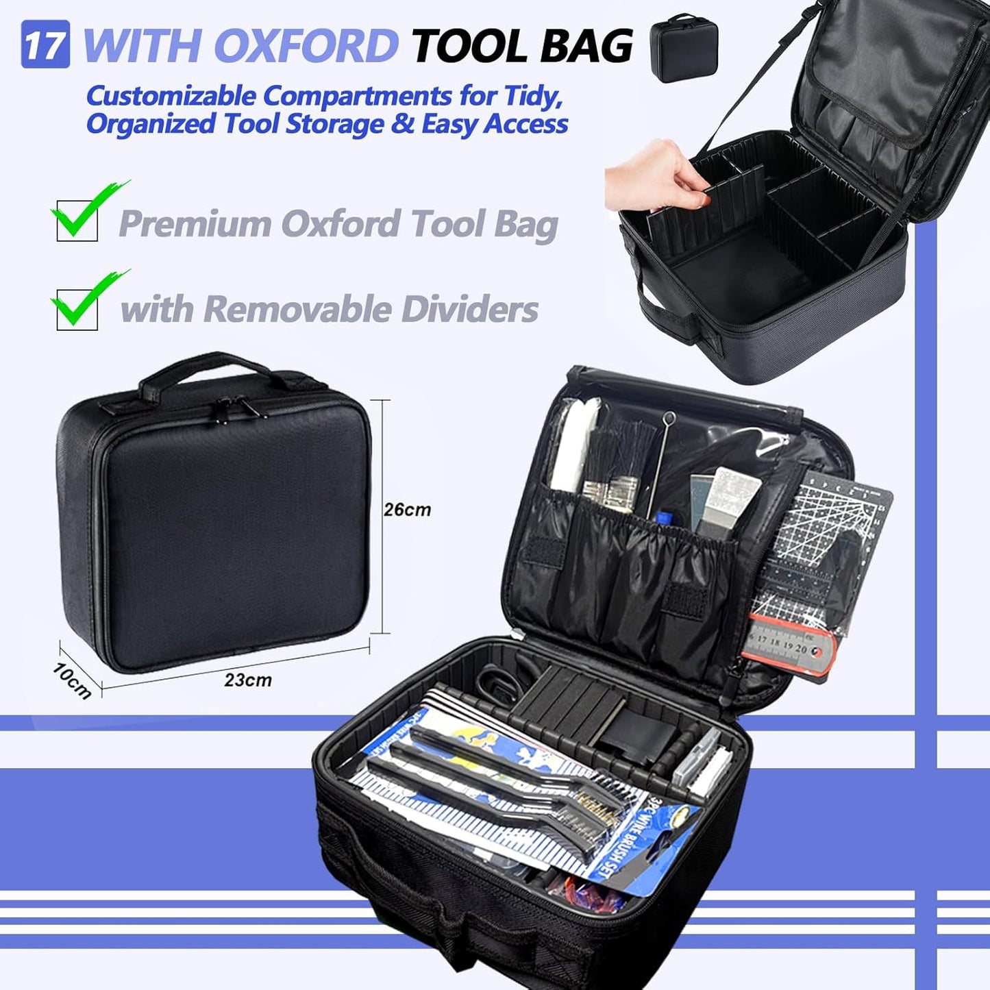 262 Pcs Large 3D Printer Tool Set (W/Tool Bag) – Integrates Basic Model Tools, Multi-Spec Nozzle Cleaning Kit & Mini Electric Grinder, Meets Full-Process Model Needs (Removal, Trimming, Finishing).