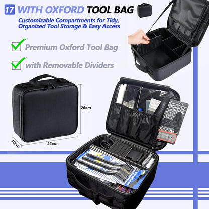 262 Pcs Large 3D Printer Tool Set (W/Tool Bag) – Integrates Basic Model Tools, Multi-Spec Nozzle Cleaning Kit & Mini Electric Grinder, Meets Full-Process Model Needs (Removal, Trimming, Finishing).